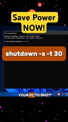 STOP WASTING POWER! Auto-Shutdown Your Windows PC ⏰🔥 #shorts