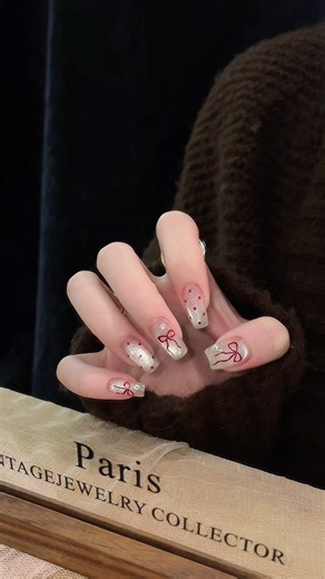 ✨ Cat eye trong veo nơ chấm bi ✨ nhìn là mê luôn #nailtutorial #cateyenails #nailtrongveo #nailviet #naildihoc