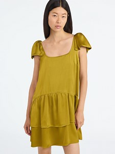 Scoop Women's Satin Bow Mini Dress, Sizes XS-XXL