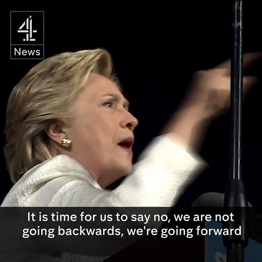 "I am sick and tired of the negative, dark, divisive, dangerous vision and behaviour of people who support Donald J. Trump" That was Hillary Clinton's response when a protester shouted that her husband Bill Clinton was a rapist. | Channel 4 News