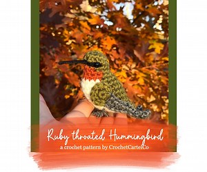 Ruby Throated Hummingbird Written Crochet Pattern | Realistic Bird Crochet Pattern | INSTANT DOWNLOAD PDF | Step-by-step Pictures - Etsy