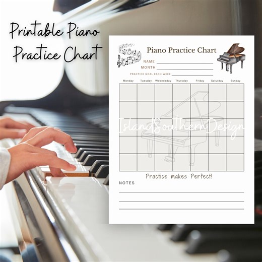 Weekly Piano Practice Chart PDF, Printable Piano Student Chart, Music Teacher Piano Resource, Kids Piano Practice Tracker (digital Download) - Etsy