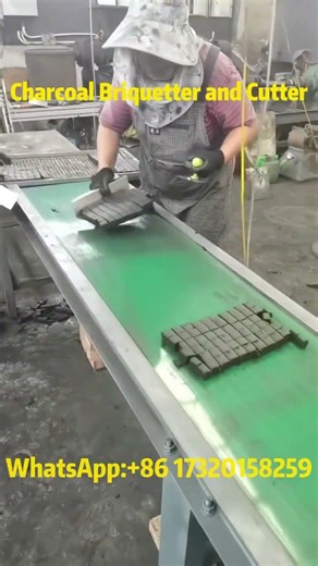 Coal Briquette Extruder Cutting Machine | Efficient Charcoal Block Making#charcoalbriquettes