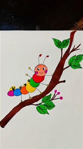 Cute Colorful Caterpillar Drawing#Fun & Simple Caterpillar Drawing#short