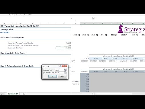 DCF Sensitivity Analysis with Excel Data Table (UPDATED)