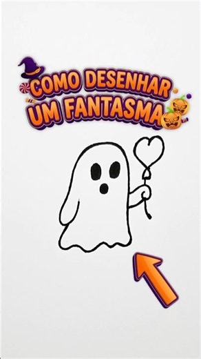 Como desenhar um FANTASMA FOFO fácil! 👻❤️ #shorts