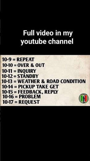 Radio codes and meanings
