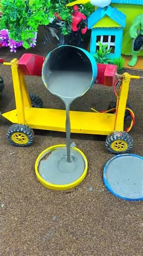DIY Mini Construction Machine 😱 | Cement Pillar Making Project #shorts