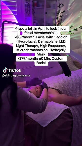 4 spots left in April to lock in our facial membership🫧 •$89/month: Facial with 1 add on (Hydrofacial, Dermaplane, LED Light Therapy, High Frequency, Microdermabrasion, Hydrojelly Mask •$79/month: 60 Min. Custom Facial . . . . #facial #facialtreatment #orangecounty #oc #orangecountycalifornia