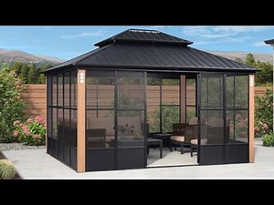 PURPLE LEAF 12’ x 14’ Hardtop Patio Gazebo Review | Outdoor Screen House | Aluminum Solarium Sunroom