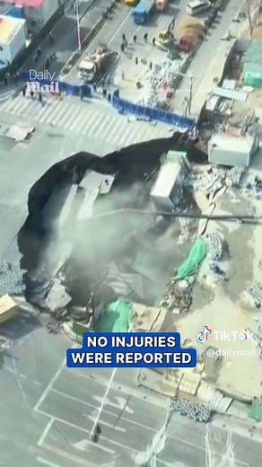 Large Sinkhole Engulfs Road in Shanghai's Minhang District