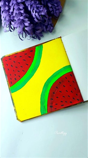 Easy Watermelon Painting✨🍉 #shorts #art #drawing