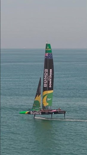 Flying on Valencia’s waters for the first time 😍 #SailGP #sailing #racing