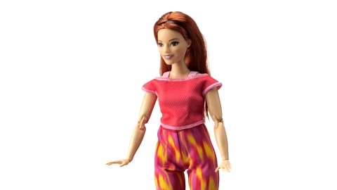 Barbie Made to Move Doll, Curvy, with 22 Flexible Joints & Long Straight Red Hair Wearing Athleisure-wear for Kids 3 to 7 Years Old