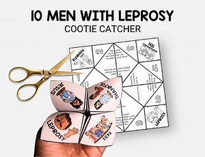 Jesus Heals 10 Men with Leprosy, Bible Cootie Catcher Craft for Sunday School
