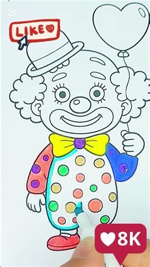 # Funny clown #drawing #colouring