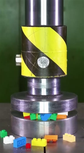 Hydraulic Press vs. Plastic Building Blocks! 🧱💥 LOUD Crushing