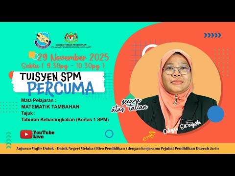 Matematik Tambahan SPM : Taburan Kebarangkalian (Kertas 1 SPM)