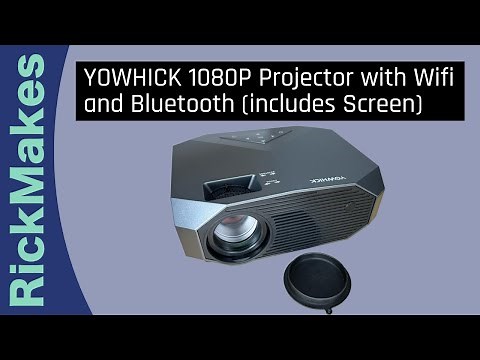 YOWHICK 1080P Projector with Wifi and Bluetooth (includes Screen)