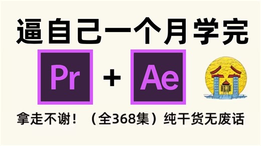 【全368集】强推！2024最细自学PR教程 AE教程，有手就行！逼自己学完，新手小白直接变后期大神轻松就业！