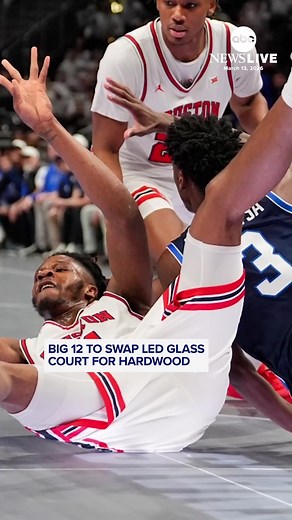 The Big 12 is returning to tradition hardwood court for the rest of its conference tournament after some coaches said its innovative LED glass court caused players to slip and have grip issues. #news #big12 #sports #basketball