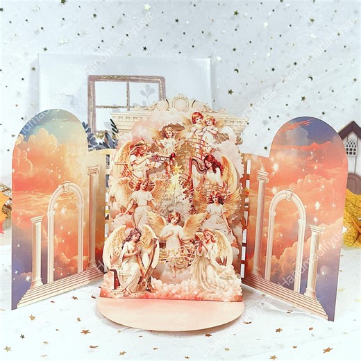 Pop up Card - Pop up Angel Card - Happy Holiday Card - Love Card - Christmas Card - Etsy