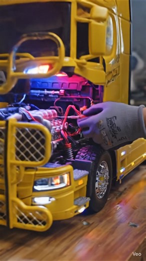 Super Detailed Yellow Big Rig Toy with Crazy Lights & Engine 🔥