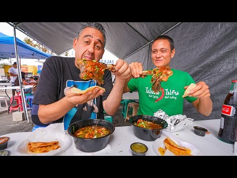 Extreme MEXICAN STREET FOOD in Los Angeles!! 🌮 DINO DRUMSTICKS + Backyard Breakfast!!