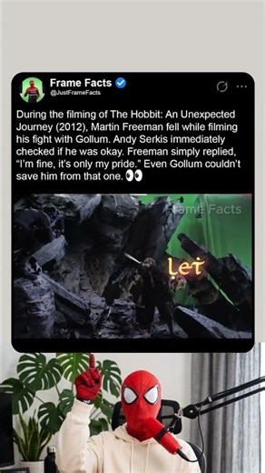 During The Hobbit (2012), Martin Freeman Fell Fighting Gollum 😂