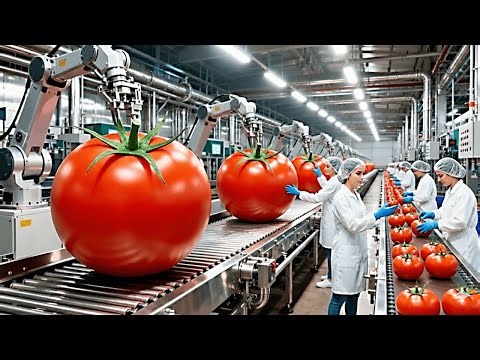 Inside a Modern Tomato Factory: From Fresh Tomatoes to Concentrate and Powder (Full Process)