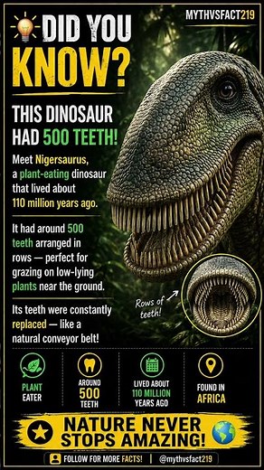 Did you know about the dinosaur that had 500 teeth? 🦖😱