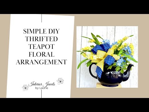 Simple DIY Thrifted Teapot Floral Arrangment