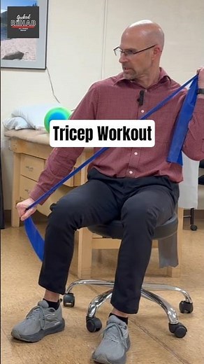 Stronger Arms Fast! Seated Resistance Band Tricep Extensions Anyone Can Do 💪#shorts #fyp #triceps