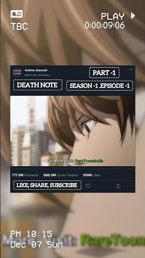 LIGHT YAGAMI SCENE DEATH NOTE (PART -1 ) HINDI DUBBED #shortvideo #lightyagami