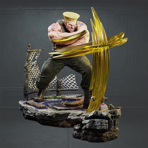 Guile Statue 3D Print File | Sonic Boom Pose, 1/6 Scale (STL Download) - Etsy