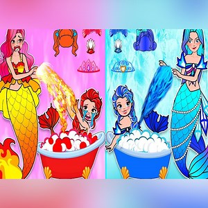 540K views · 9.4K reactions | Paper Dolls Dress Up - Rapunzel Mermaid Daughter & Mother Princess Dress - Barbie Story & Crafts - Fairy Tales | LOR Paper Crafts | Facebook