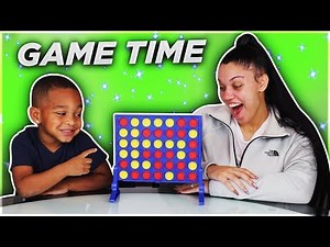 DJ and Mommy Play Connect 4 Board Games for Family Game Night!