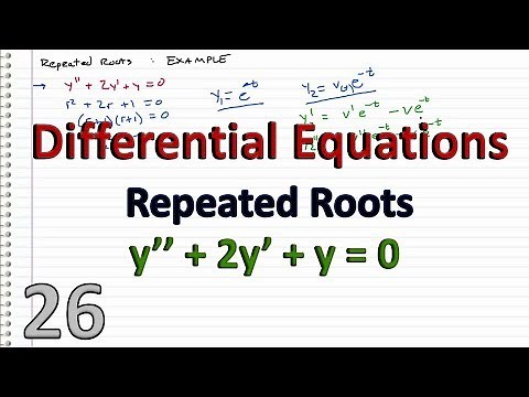 Differential Equations - 26 - Repeated Roots case EXAMPLE