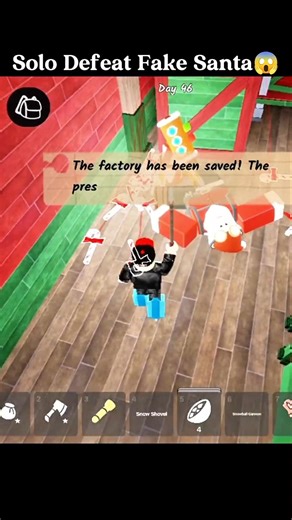 Defeating FAKE Santa SOLO 😱 | 99 Nights in the Forest #roblox #shorts