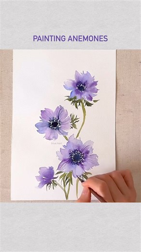 29K views · 525 reactions | Painting anemones  #fblifestyle #watercoloranemones #watercolourart | blue.lisart.art | Facebook