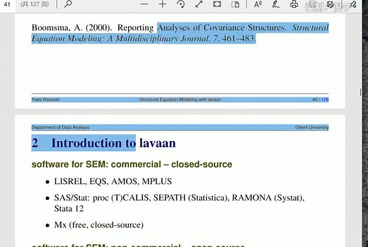 005 结构方程实操in R 路径分析 中介效应分析)