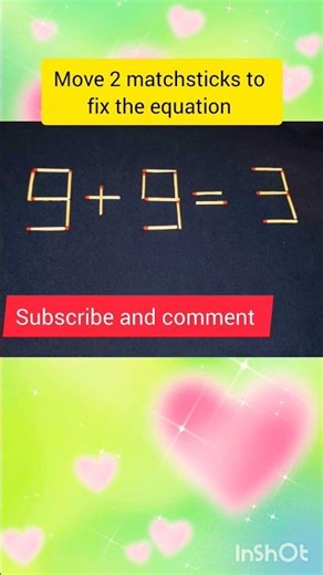 move 2 matchsticks to fix the e noquation #matchstickspuzzles#iqte…short