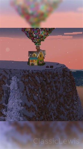 UP House Lands At Paradise Falls #minecraft