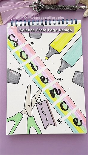 This Science Notebook Cover Will Make You Want to Study #nhuandaocalligraphy #frontpage