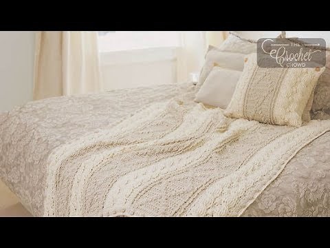 Crochet Neutral Cable Heirloom Afghan