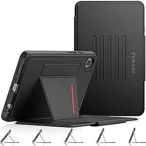 SEYMAC stock Case for Samsung Galaxy Tab A9 8.7'', Case with Magnetic Multi-Angles Stand, Card Slot for Galaxy Tab A9 8.7'' SM-X110/X115/X117, (Black)