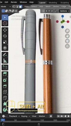 Pen in Blender...✨🖊️✨ #3dmodeling #blender3d #cgi#pen