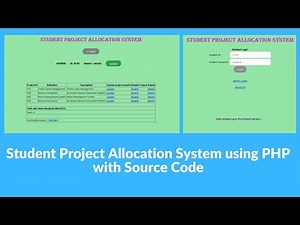 Student Project Allocation System using PHP with Source Code