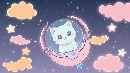 Download Animated twitch stream astronaut cat be right back screen for streamers for free