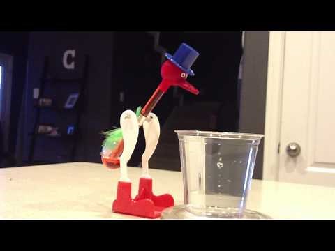 Dippy Lucky Happy Glass Drinking Bird - Educational Toy / Gift red b22